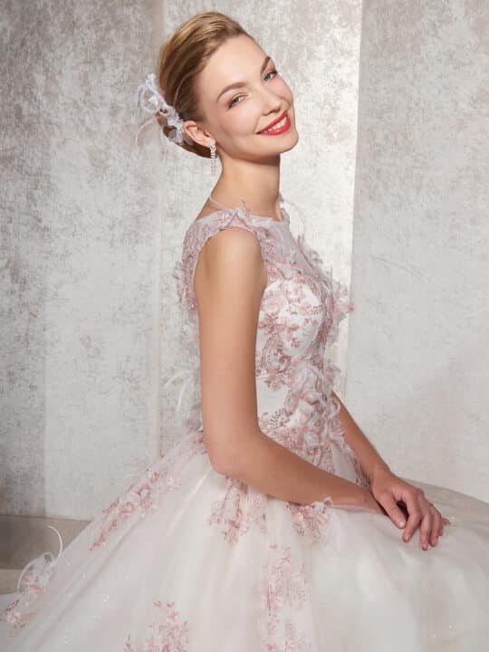 Robe de mariée EDEN VIEUX ROSE – Image 2